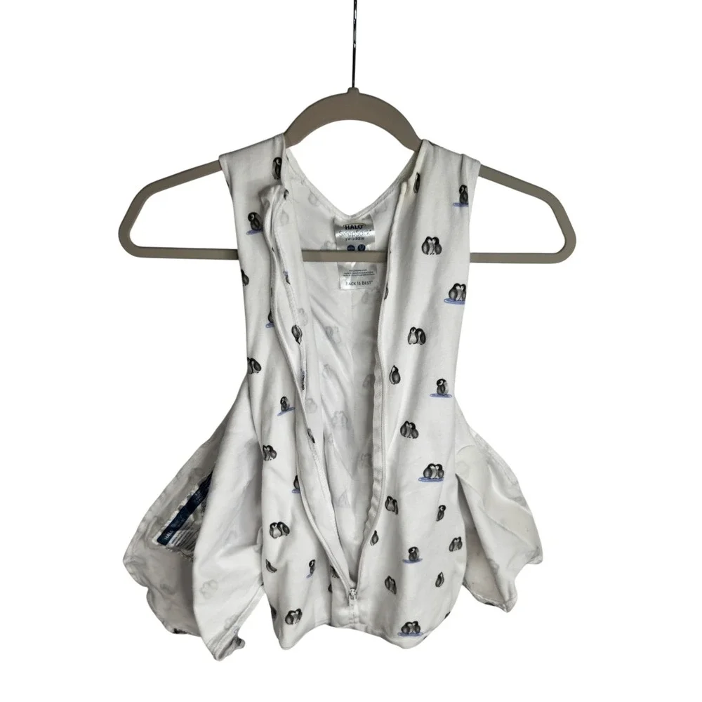 Halo Baby Sleep Sack Swaddle Newborn 0-3 Months Cotton Penguin Print